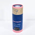 Blue and pink cylindrical packaging for Blackberry cocktail rimmer on a white background