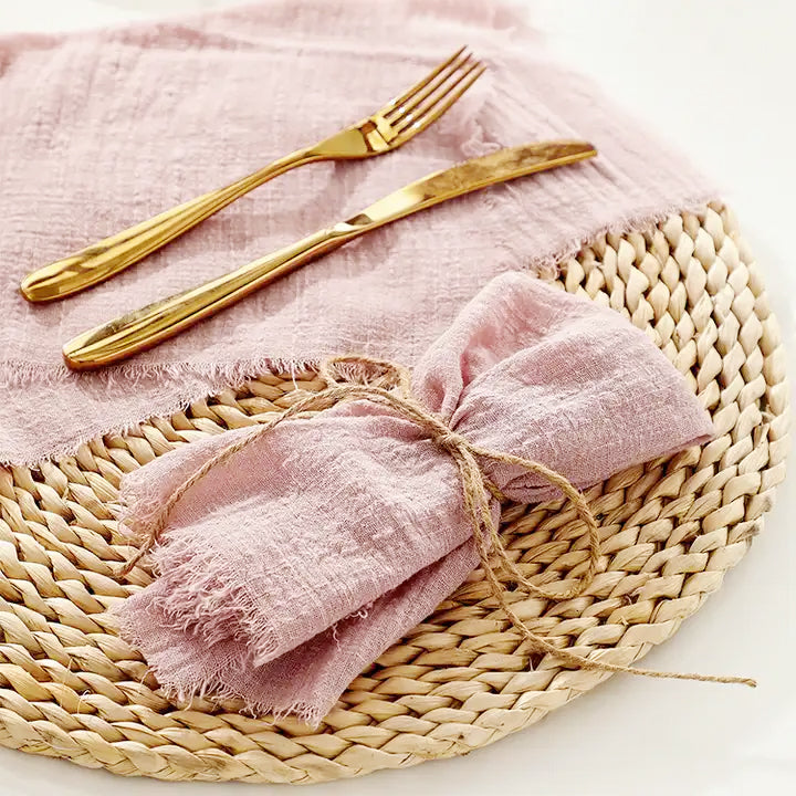 Pink Gauze Napkins - Set of 4