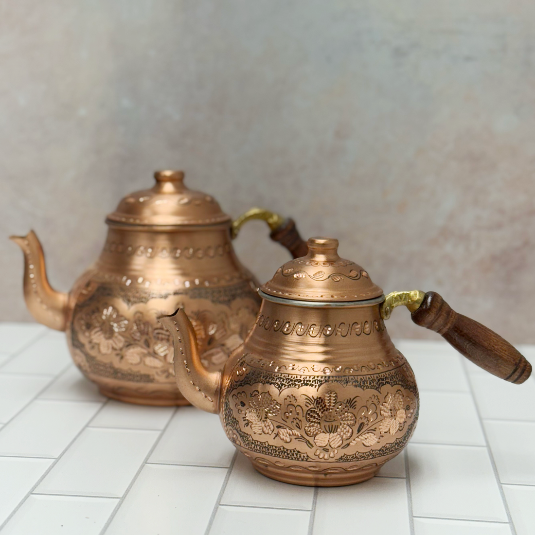 Turkish Copper Double Teapot