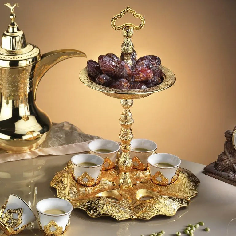 Arabic Coffee Cup Set with Date Tier