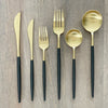 Altin 6 Piece Flatware Set - Black and Gold - Tea + Linen