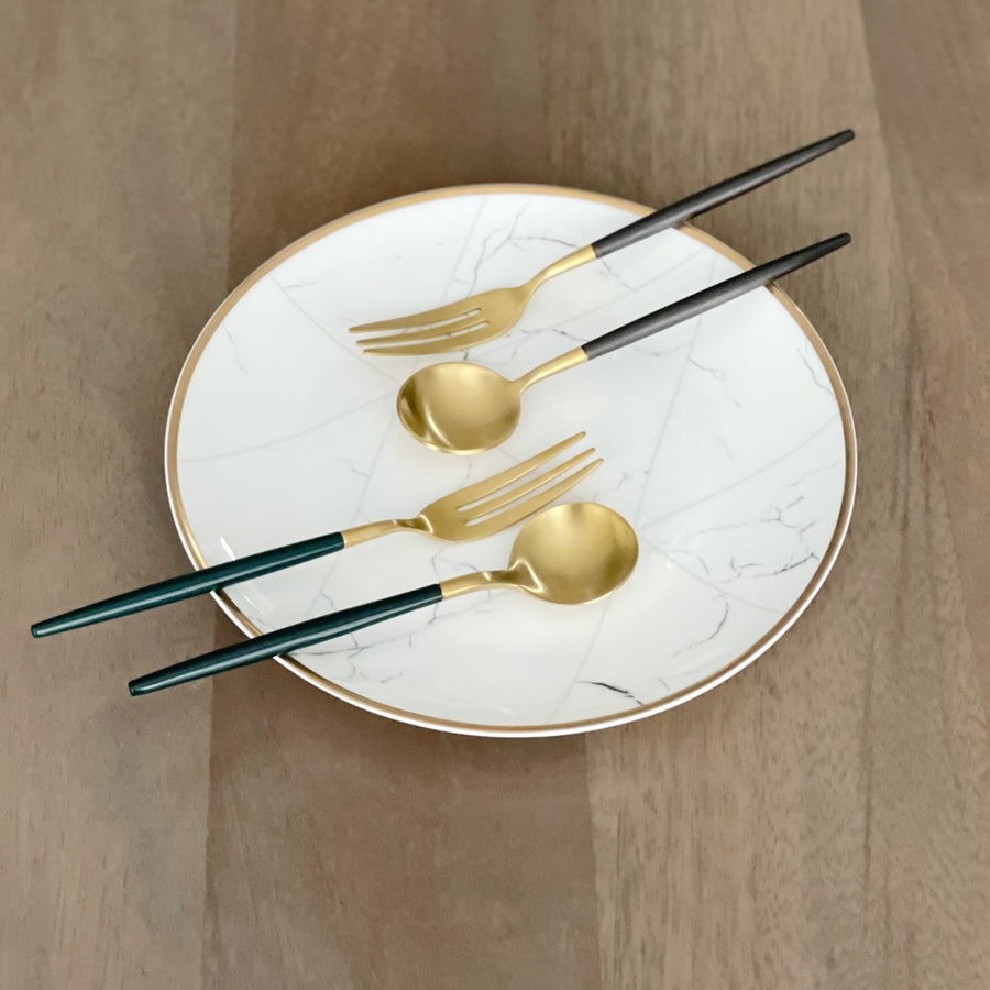 Altin Dessert Spoon and Fork Set - Tea + Linen