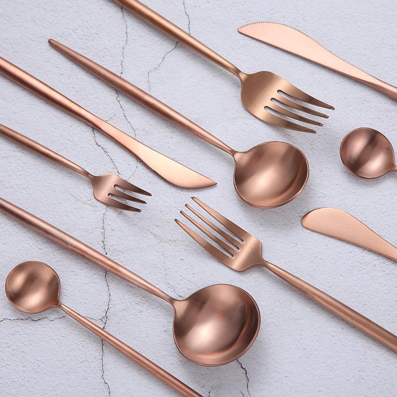 Annie Rose Gold Flatware 6 pc Set - Tea + Linen