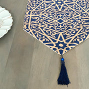 Ayyubid Pattern Table Runner - Tea + Linen