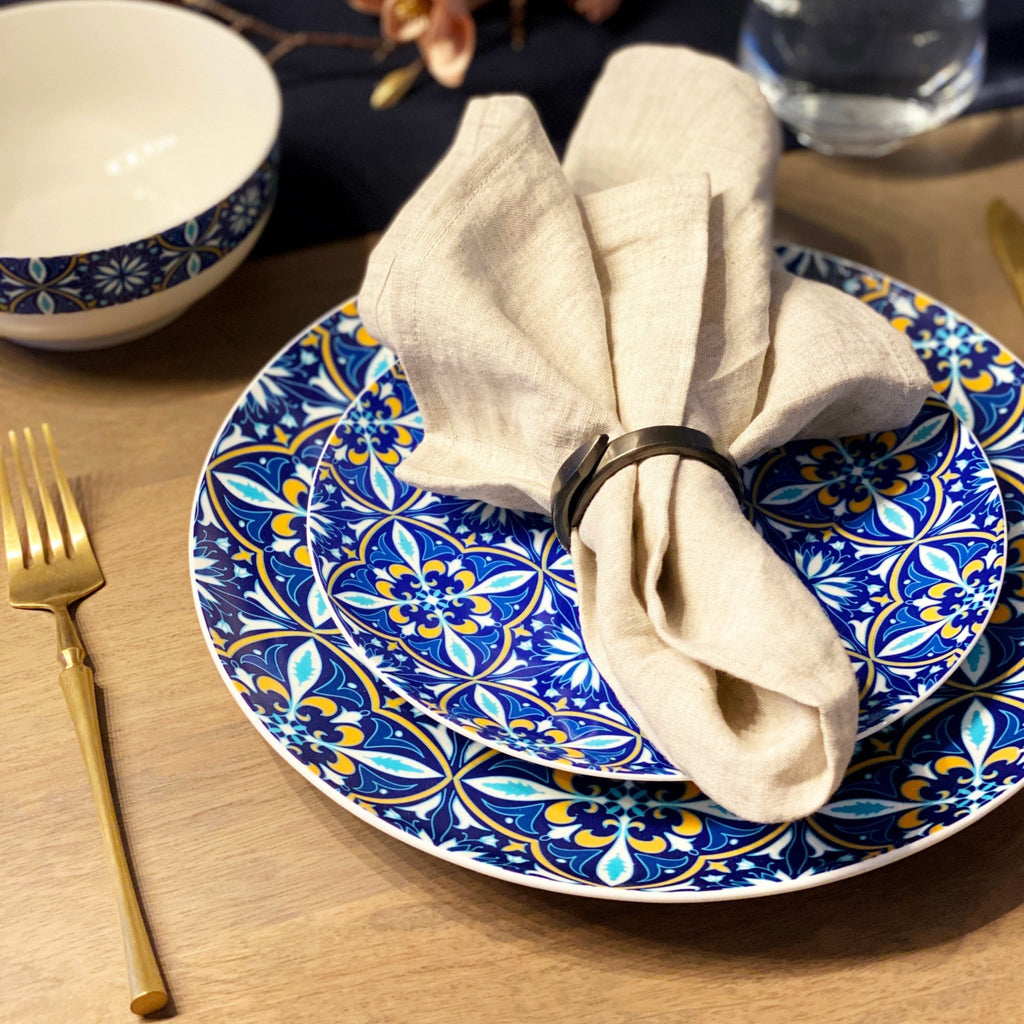 Azul 10.5" Bone China Dinner Plate - Tea + Linen