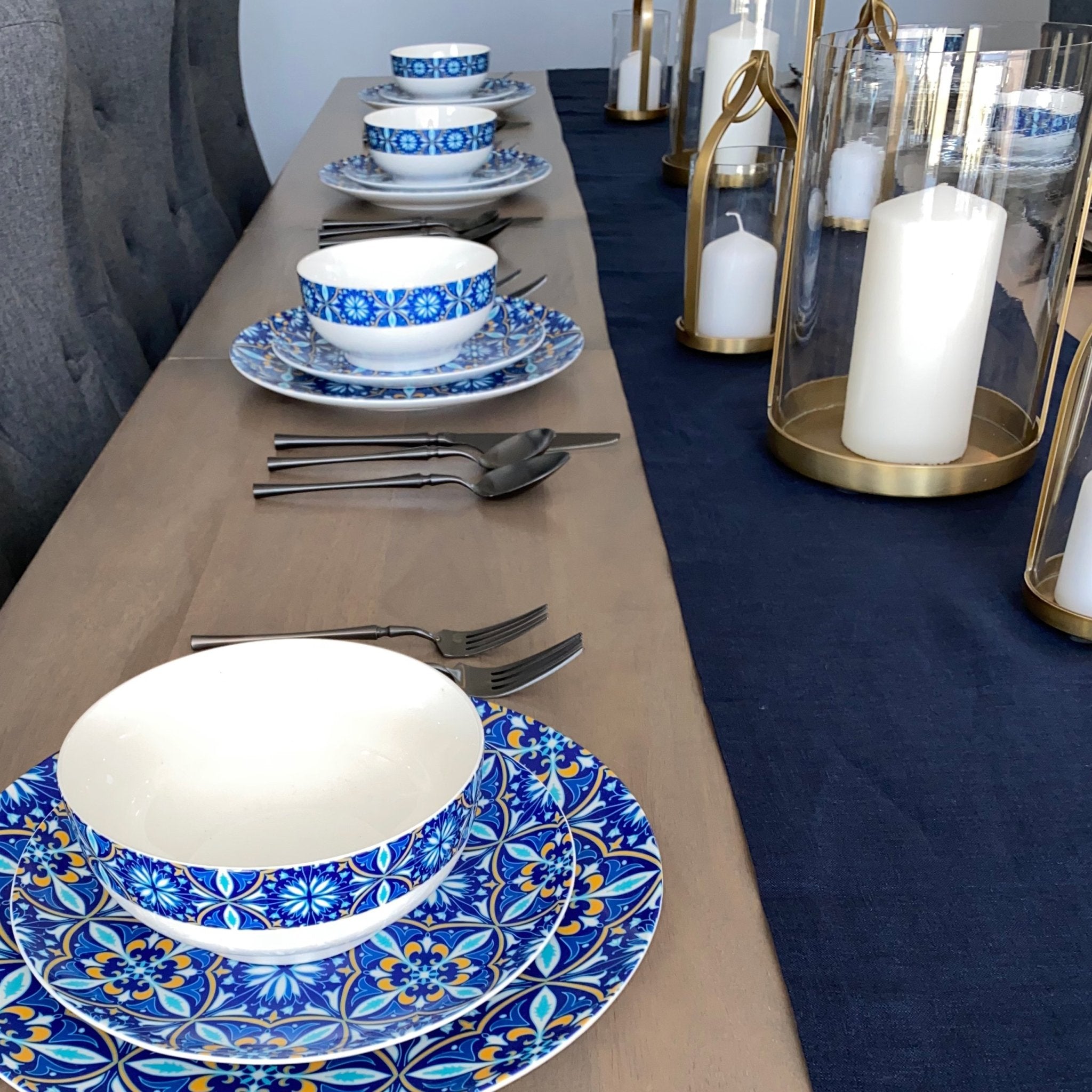 Azul Bone China Dinnerware Set - Tea + Linen