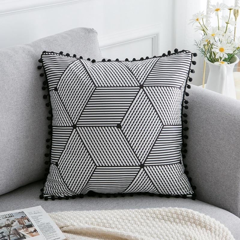 Black and White Geometric Pillow Covers