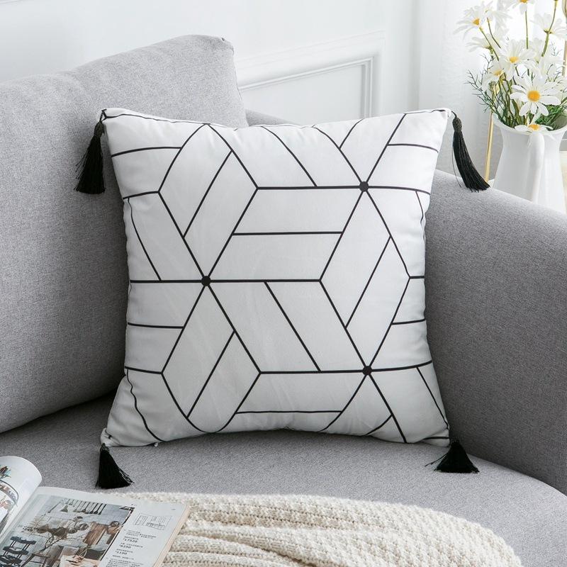 Black and White Geometric Pillow Covers - Tea + Linen