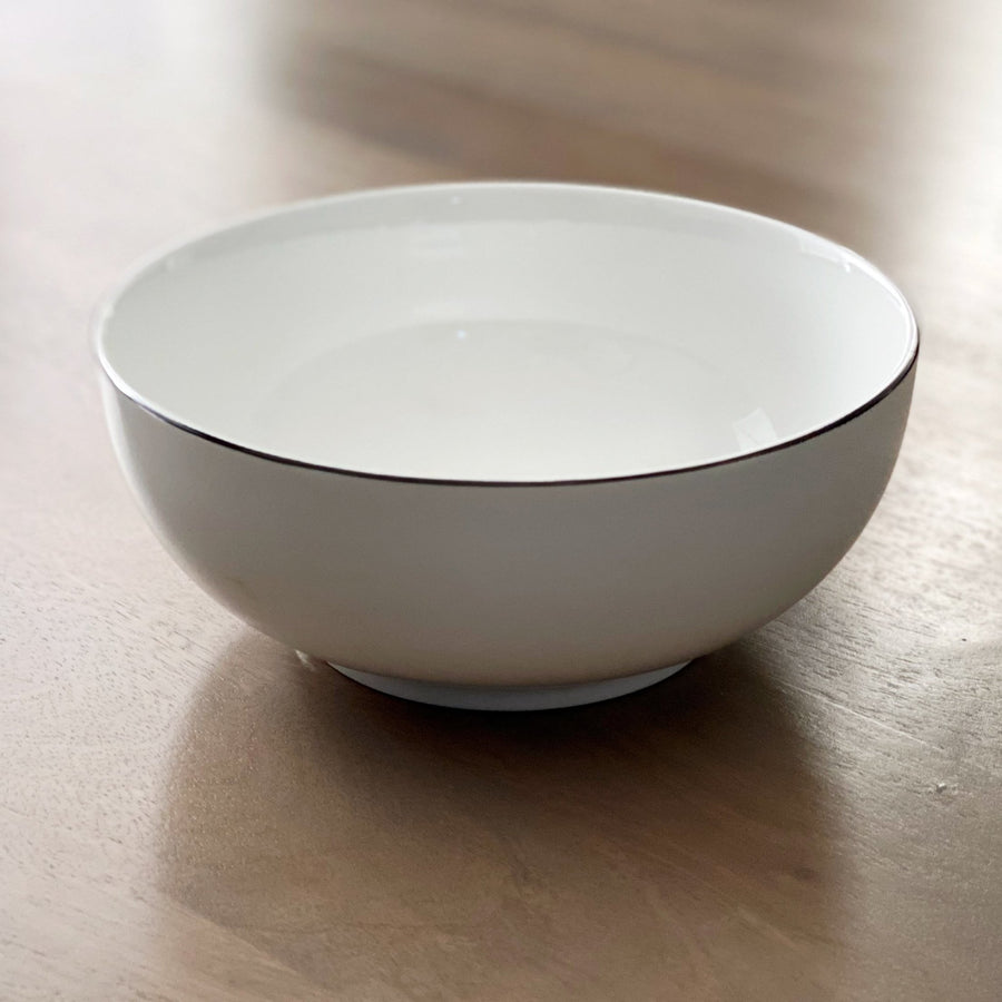 Black Rim Serving Bowl - Tea + Linen