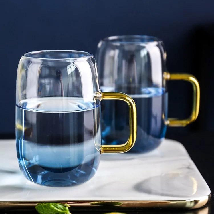 Blue Ombre Glass Pitcher and Cups Set - Tea + Linen