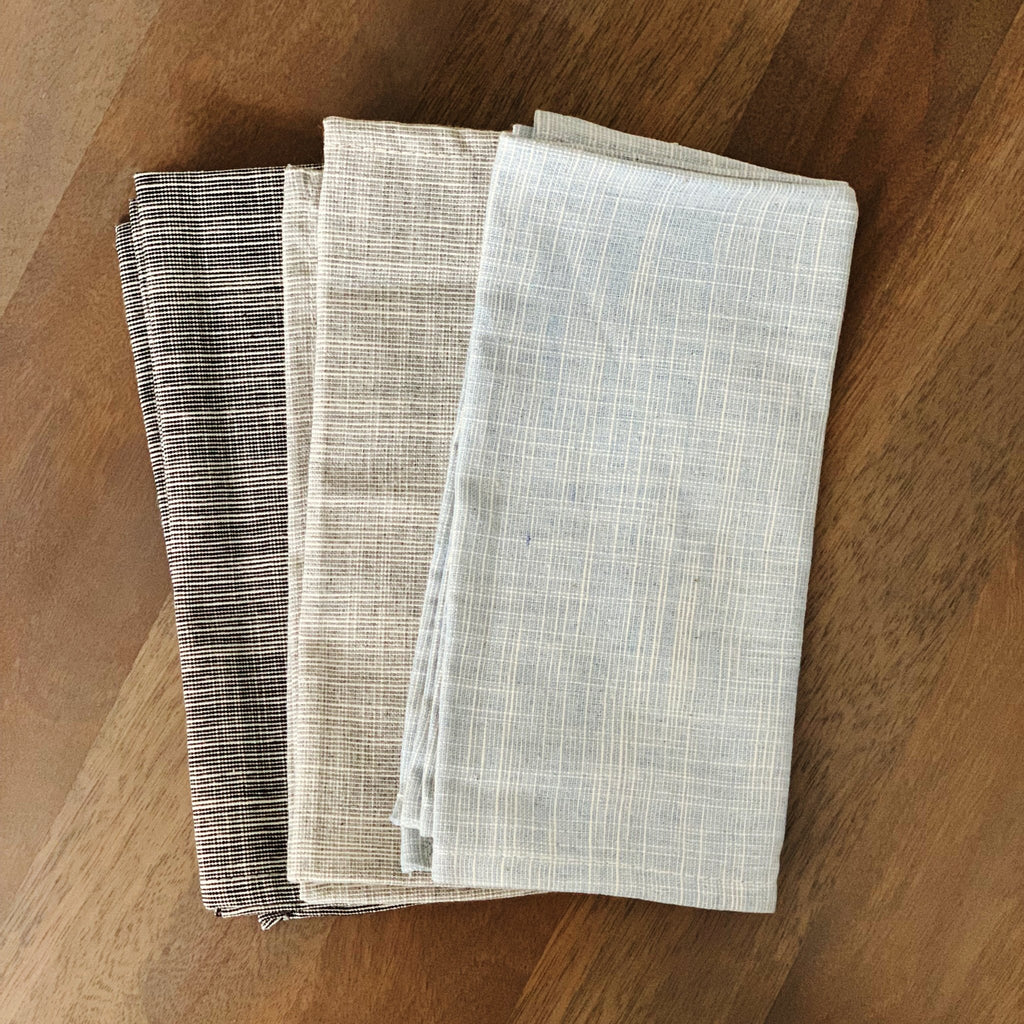 Blue Vintage Grain Napkins - Set of 4 - Tea + Linen