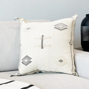 Cactus Silk Pillow - Beige and Black - Tea + Linen