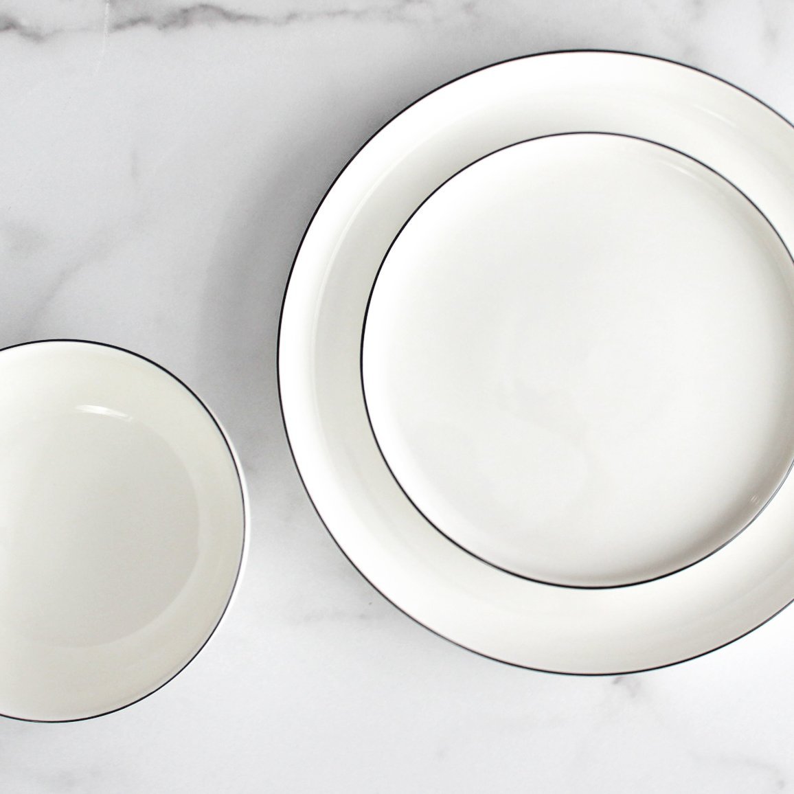 Cameron Black Rim Dinnerware - Tea + Linen