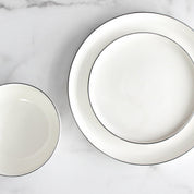 Cameron Black Rim Dinnerware - Tea + Linen