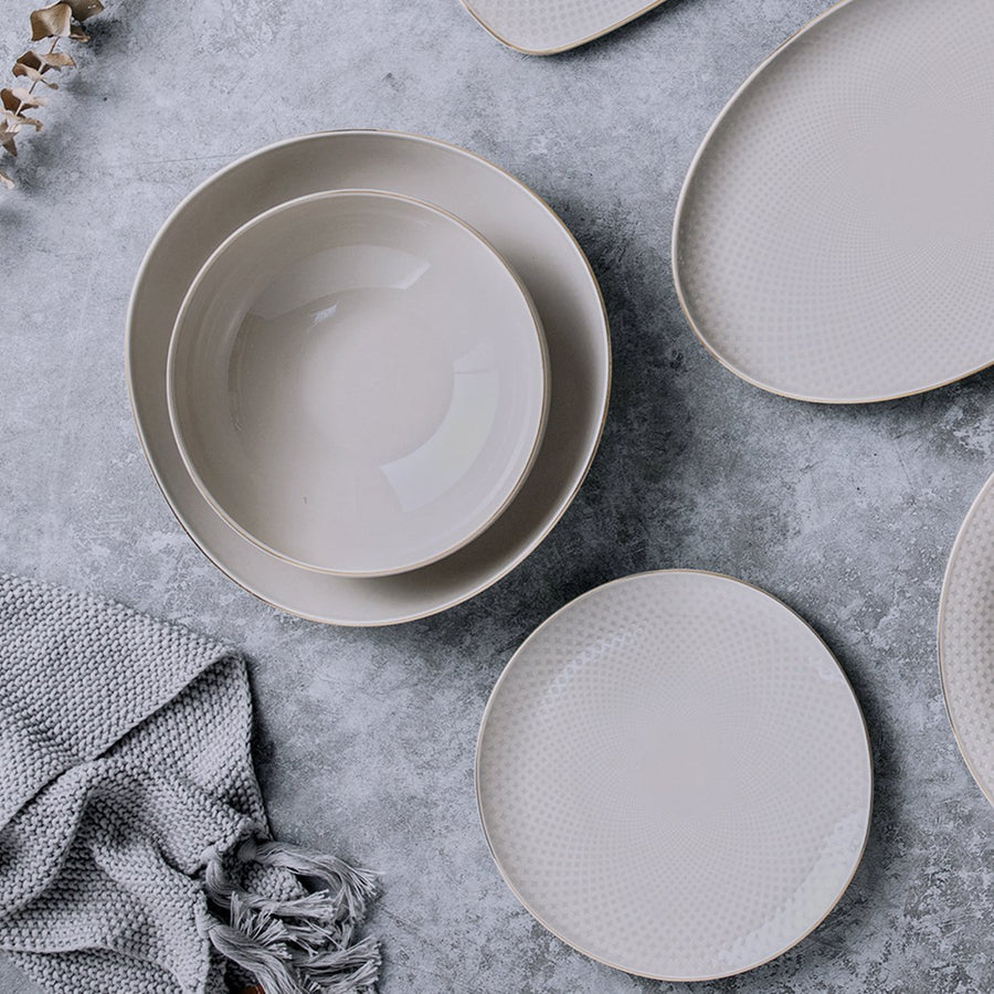 Camille Bone China Dinnerware Set - French Gray - Tea + Linen