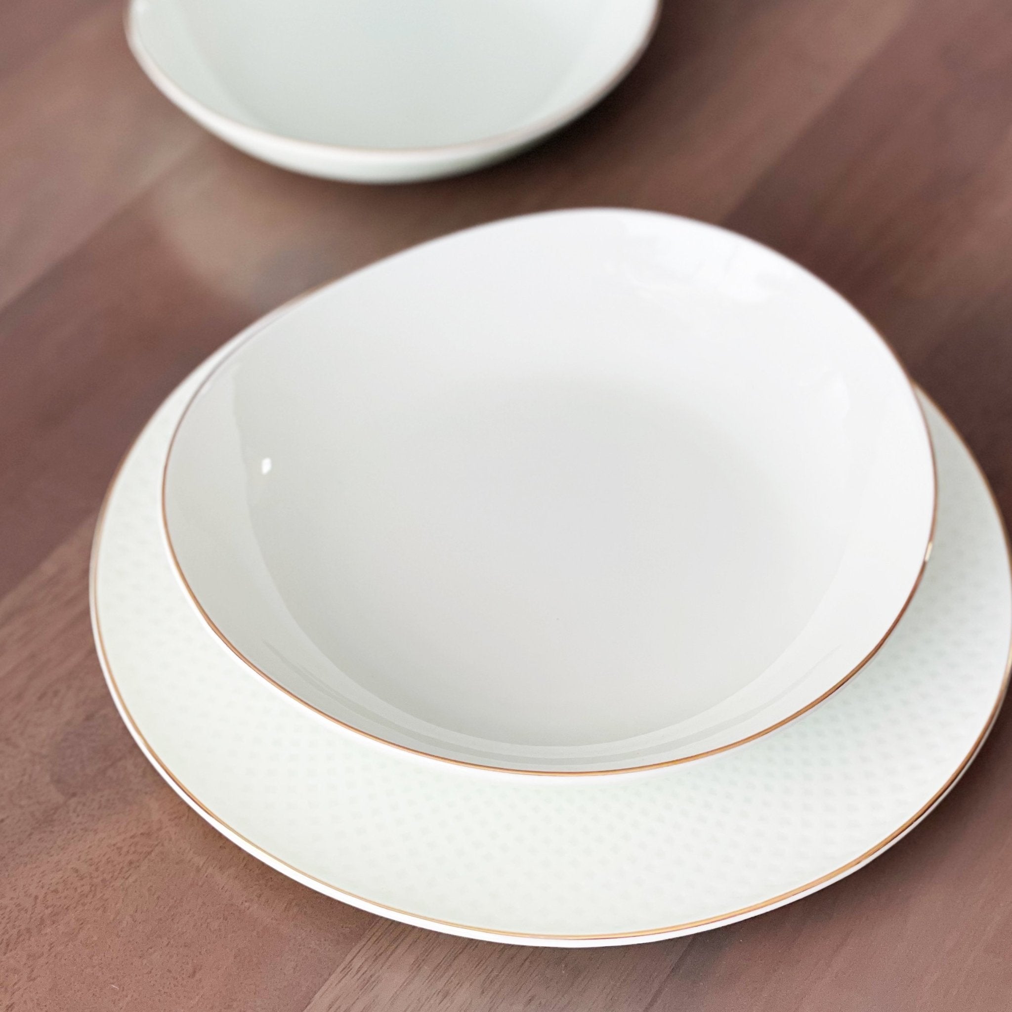 Camille Bone China Dinnerware Set - White - Tea + Linen