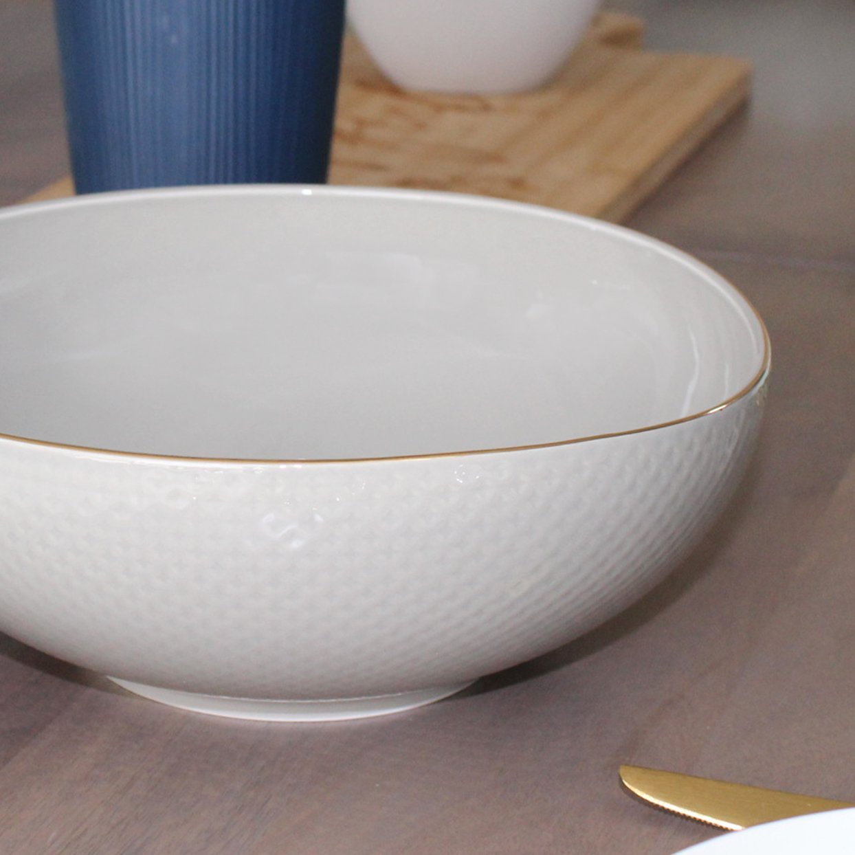 Camille Bone China Large Serving Bowl - Tea + Linen