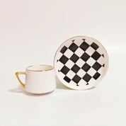 Checkered Espresso Cups - Set of 6 - Tea + Linen