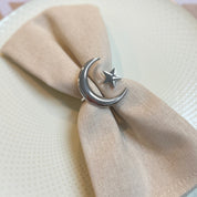 Crescent Moon and Star Napkin Rings - Set of 4 - Tea + Linen