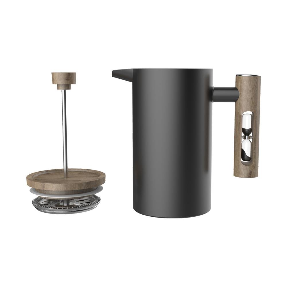 French Press with Timer - Black - Tea + Linen