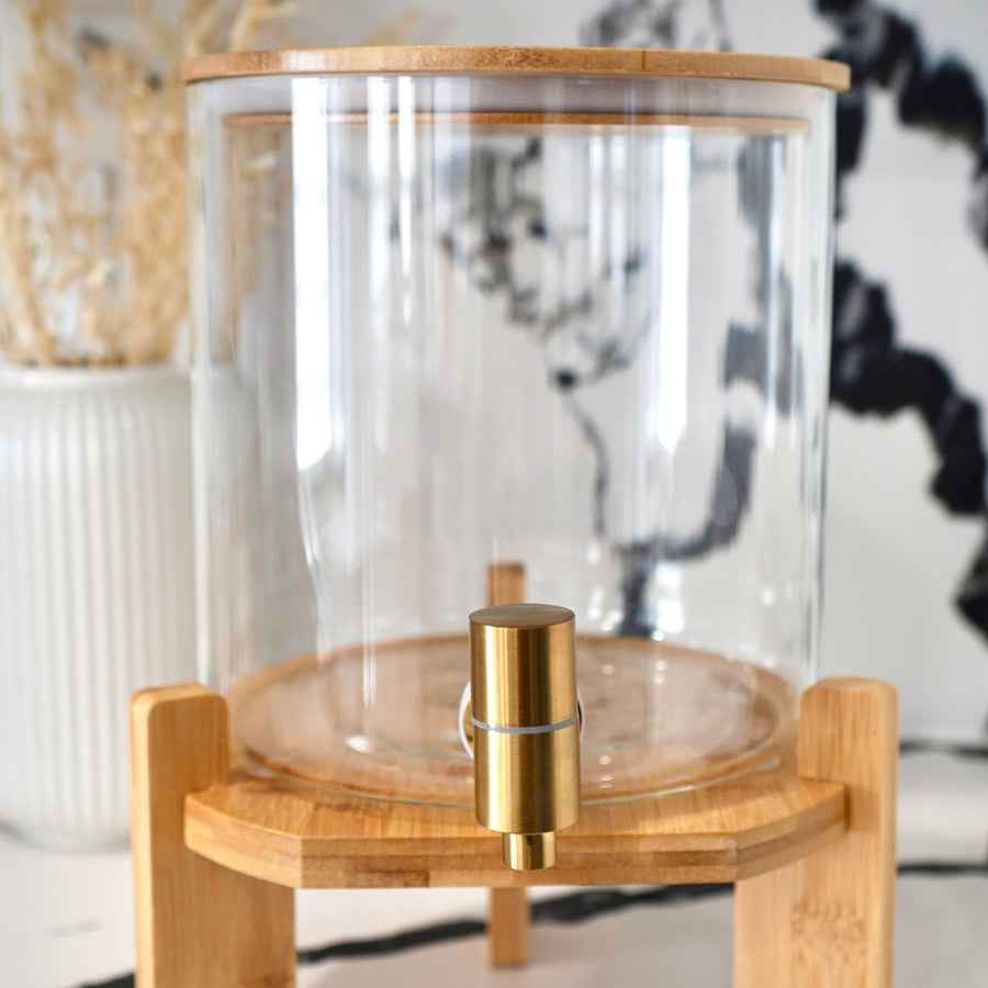Glass Drink Dispenser with Stand (pre-order) - Tea + Linen
