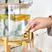 Glass Drink Dispenser with Stand (pre-order) - Tea + Linen