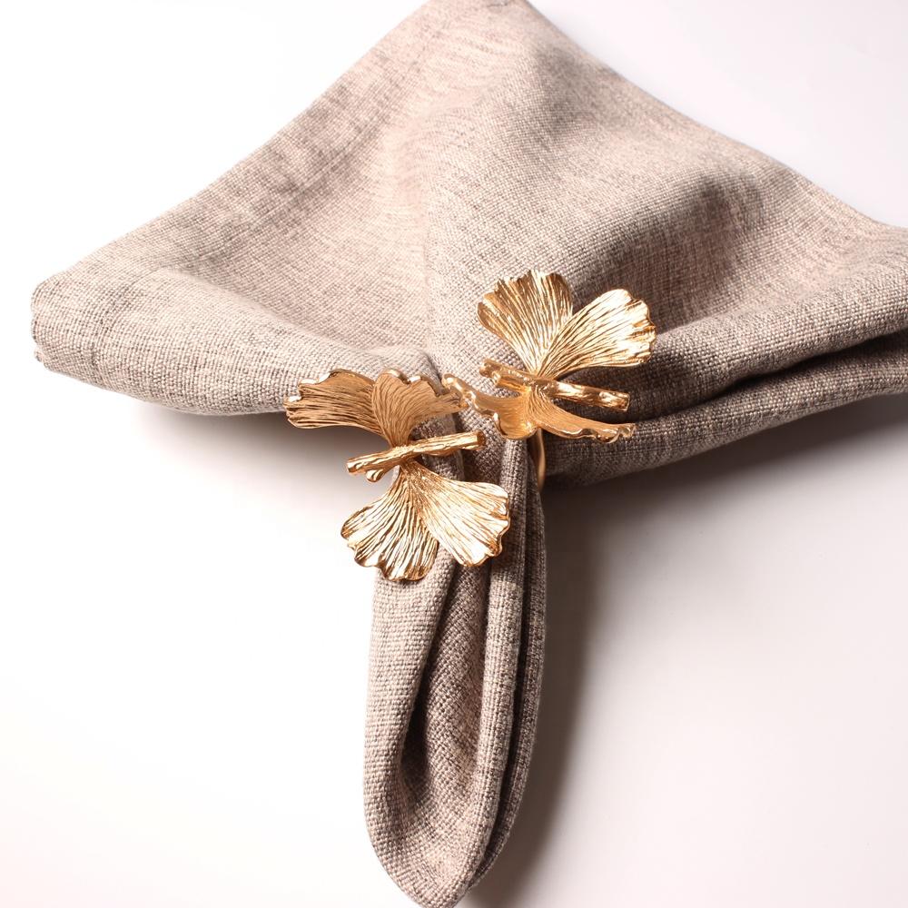 Gold Garden Napkin Ring - Set of 4 - Tea + Linen