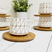 Gold Geo Coffee Cups - Set of 6 - Tea + Linen