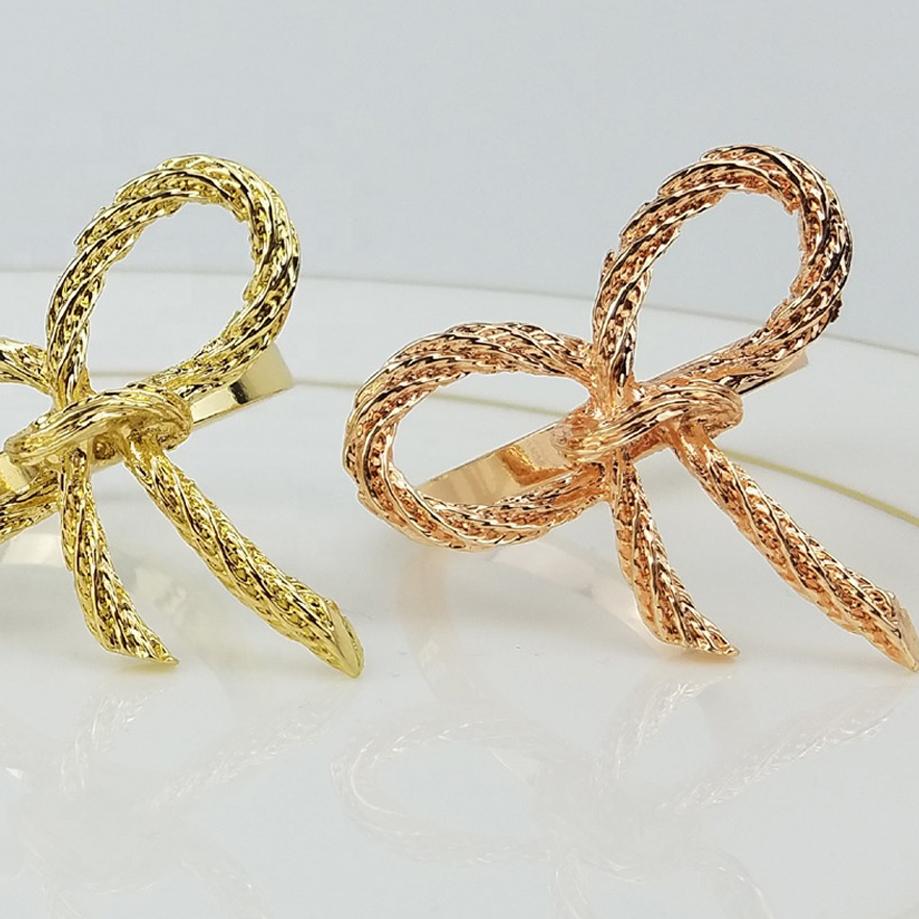 Gold Plated Bow Napkin Ring - Tea + Linen