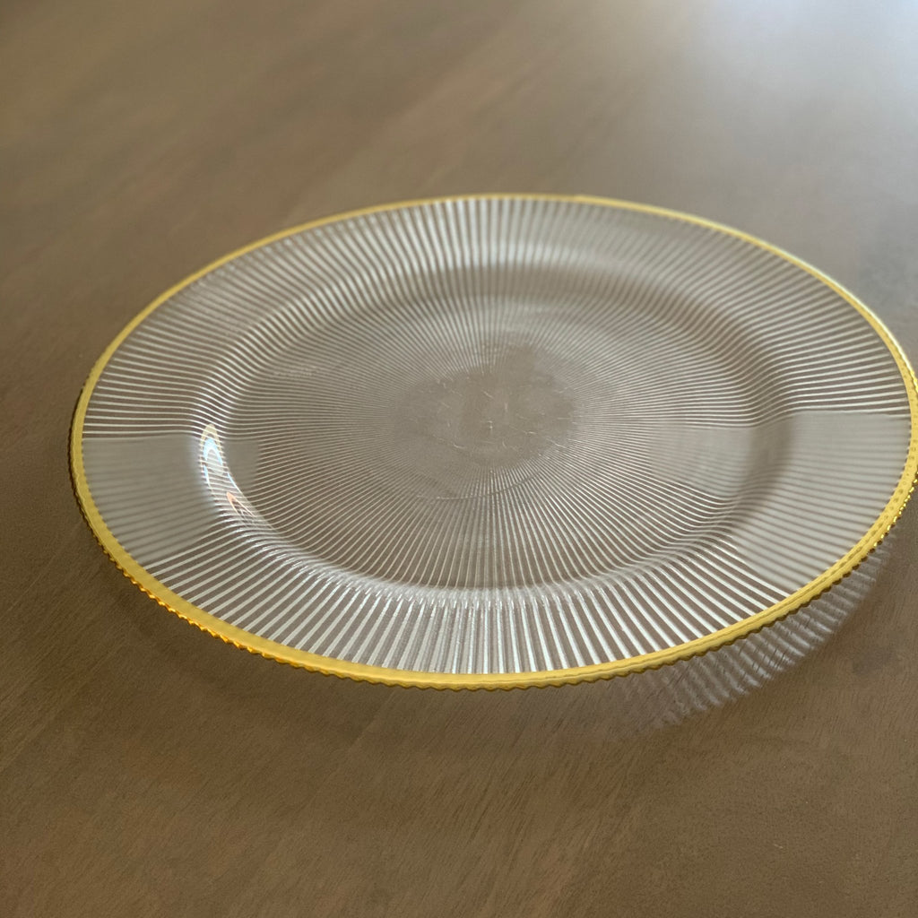 Gold Rim Charger Plate - Set of 4 - Tea + Linen