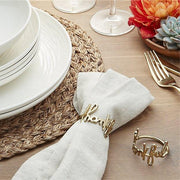 Gold Thankful Napkin Ring - Tea + Linen