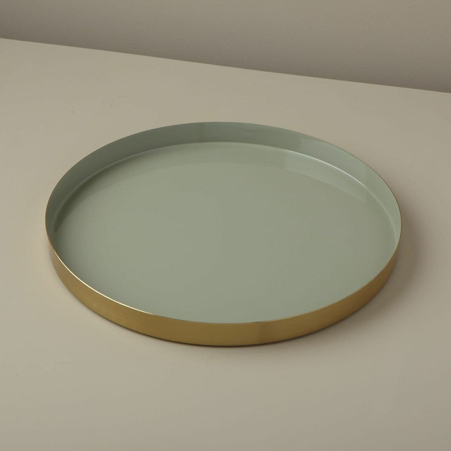Halo Enamel Serving Tray - Large - Tea + Linen