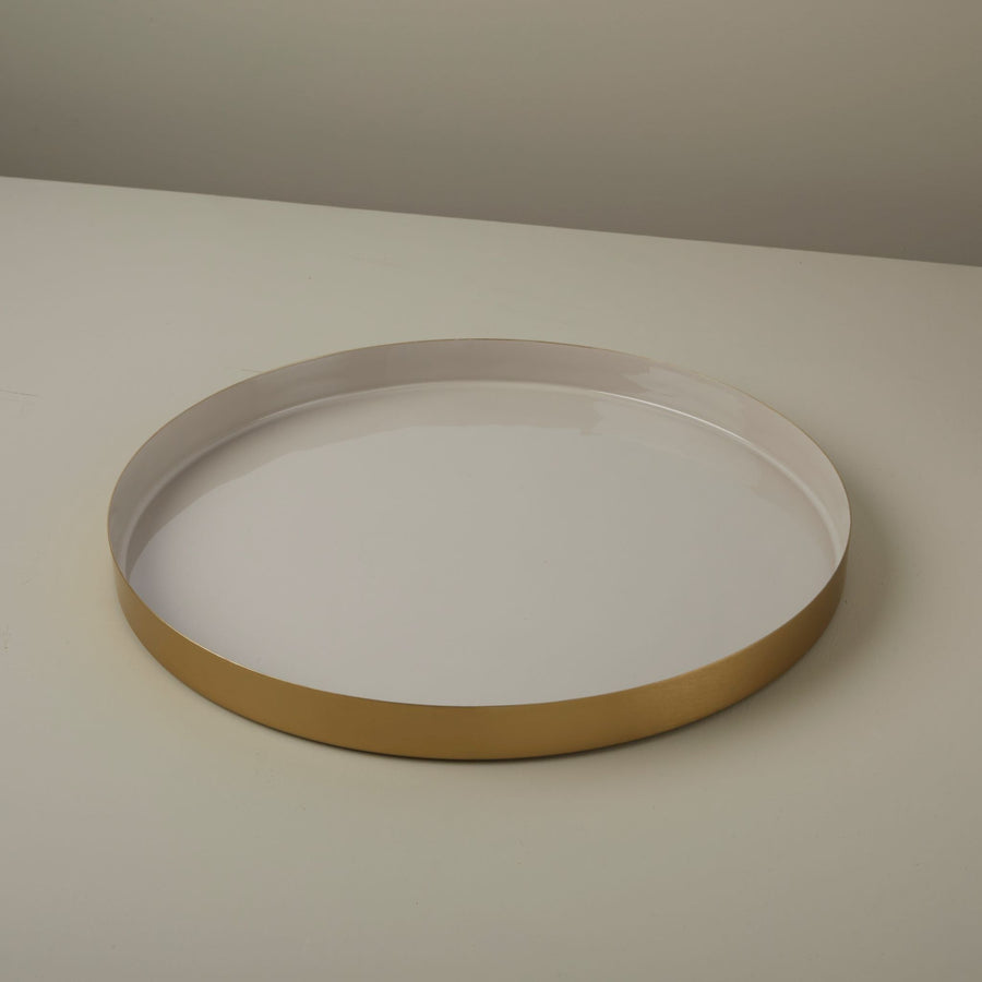 Halo Enamel Serving Tray - Large - Tea + Linen