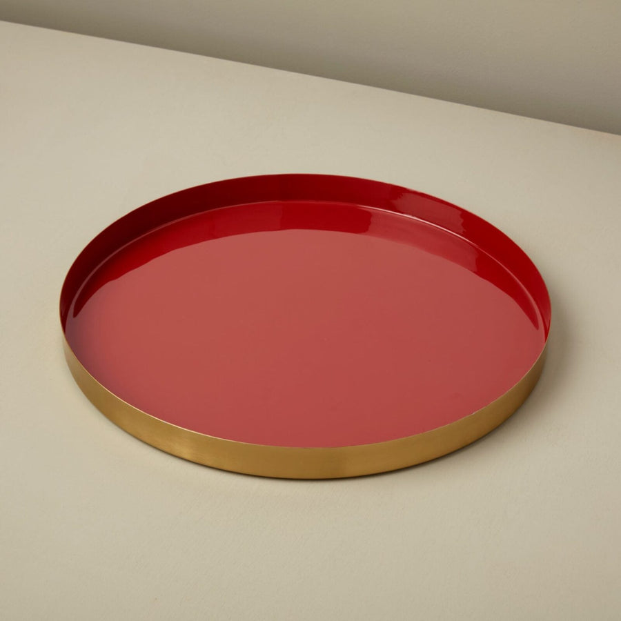 Halo Enamel Serving Tray - Large - Tea + Linen