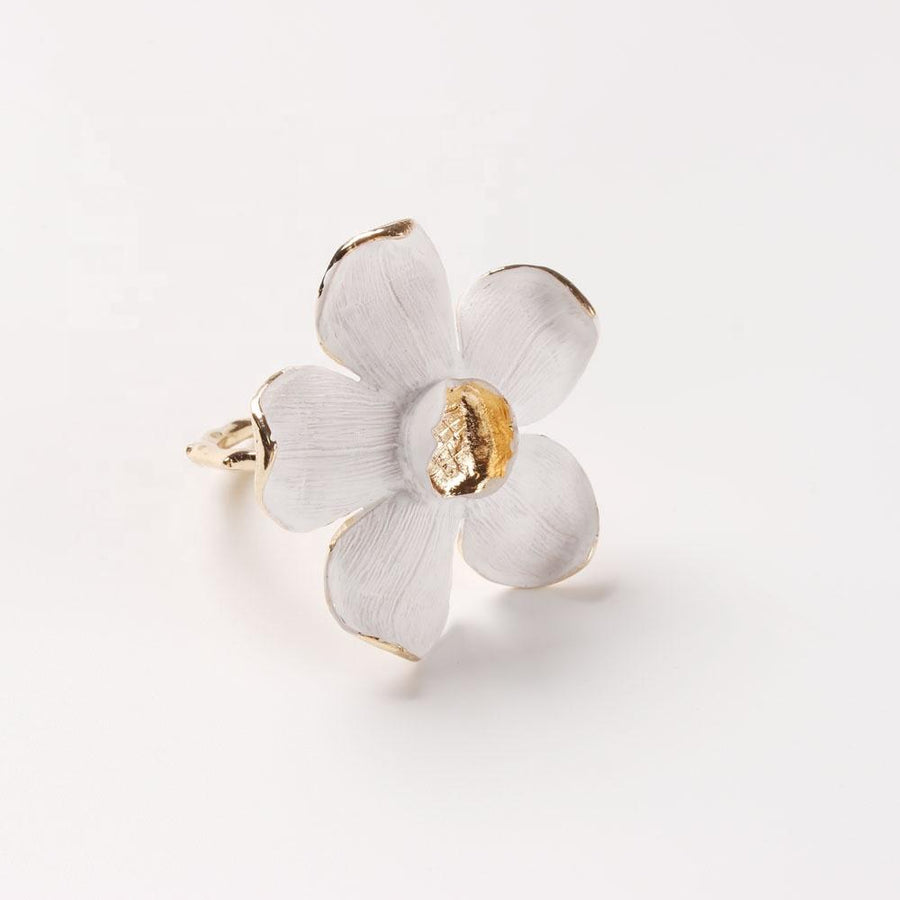 Isla Flower Napkin Ring - Set of 4 - Tea + Linen