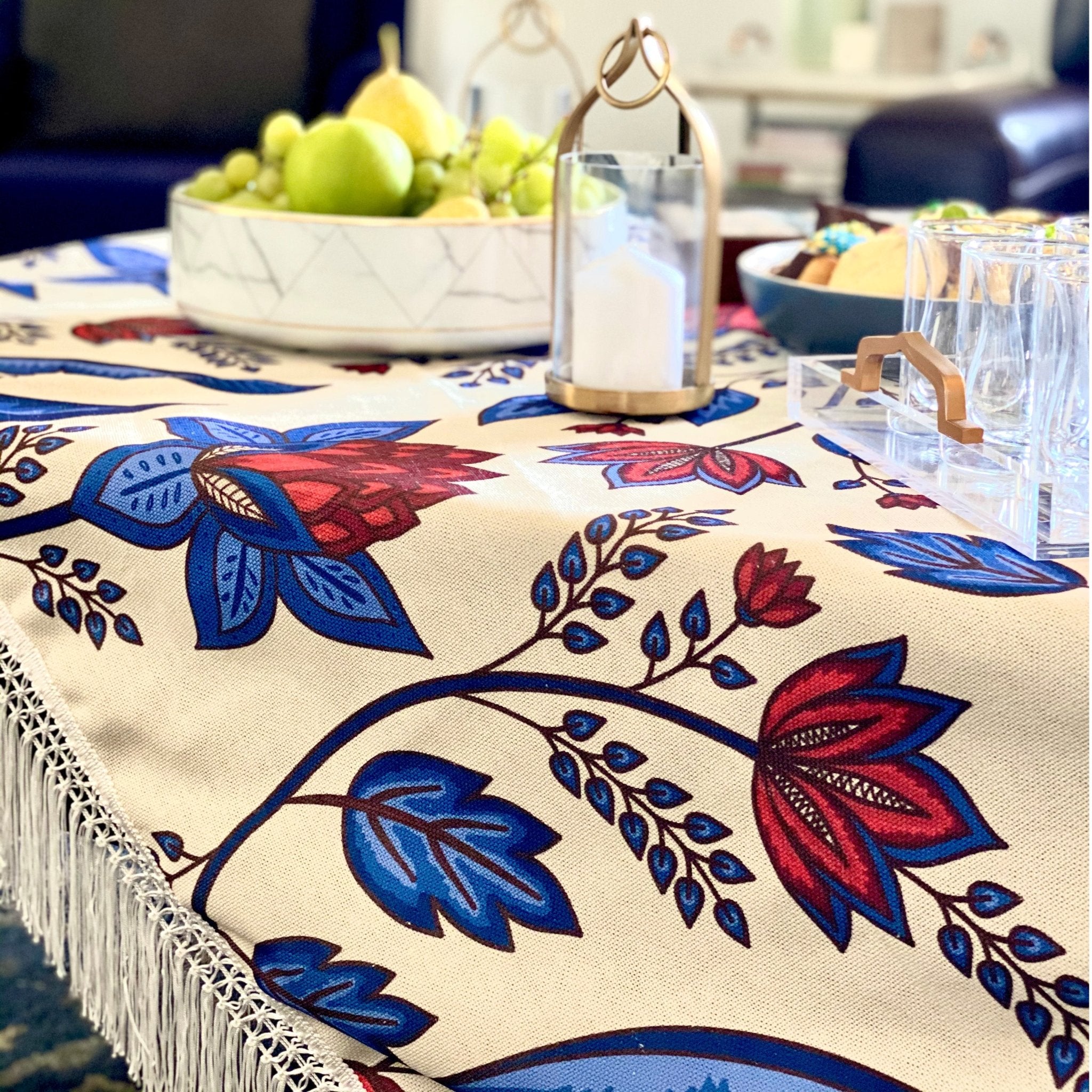 Iznik Table Throw - Tea + Linen