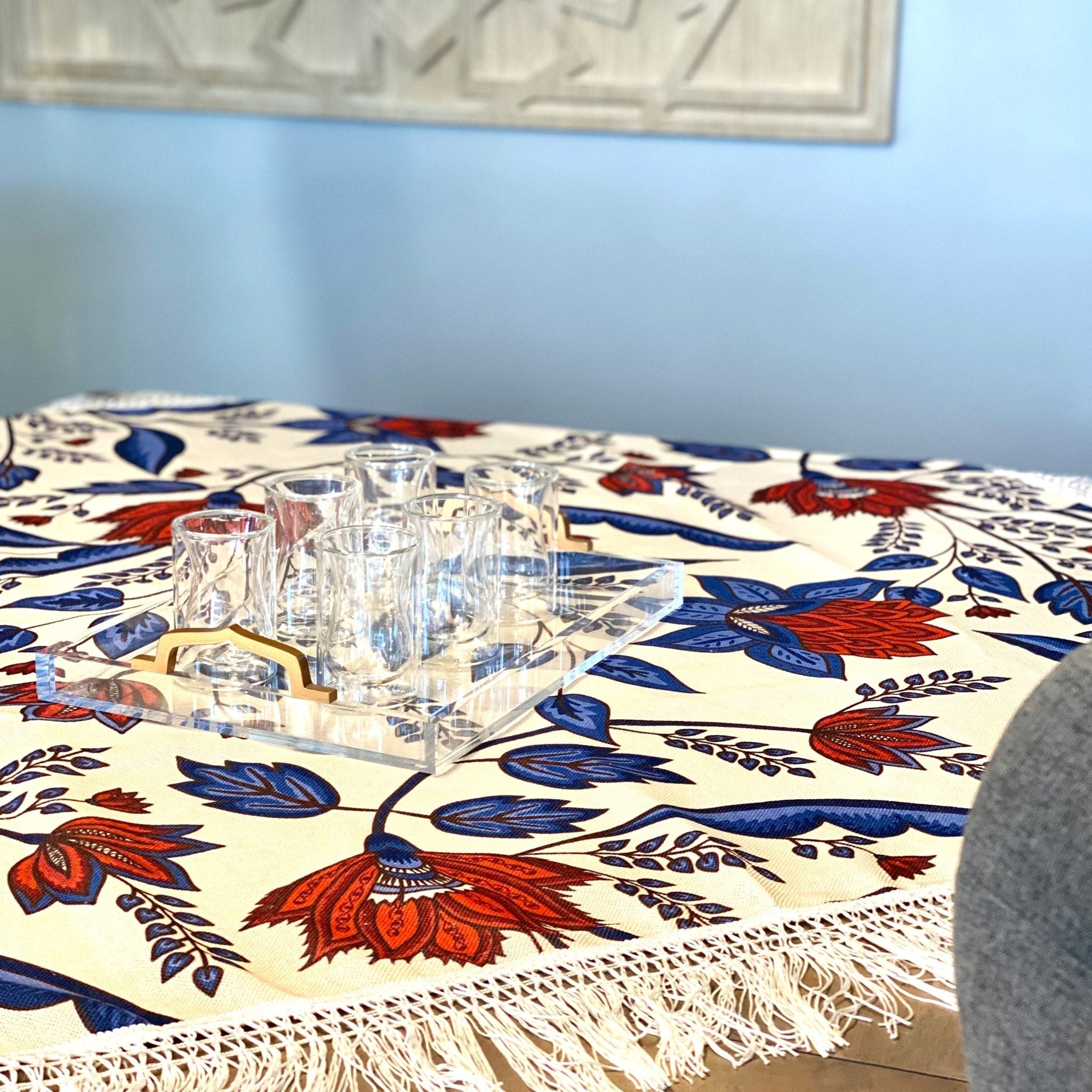 Iznik Table Throw - Tea + Linen