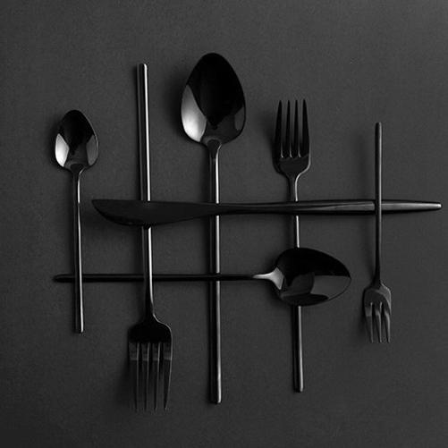 Jewel Flatware Set - Black - Tea + Linen