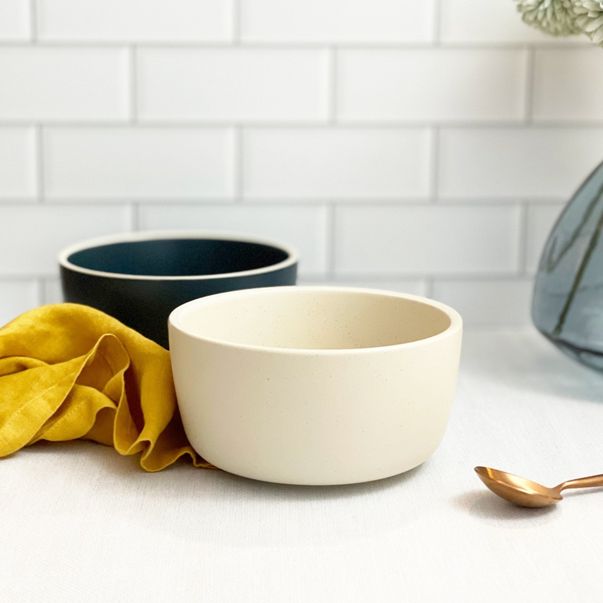 Kane 6" Stoneware Bowl - Tea + Linen