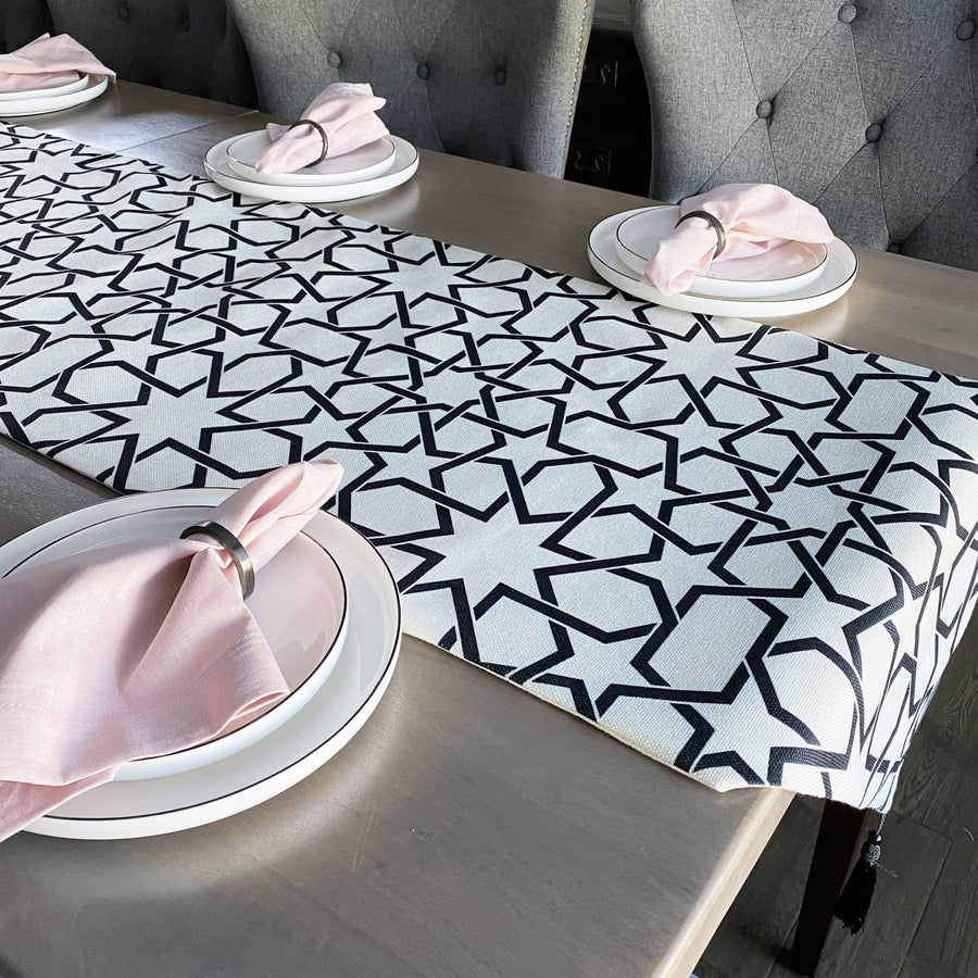 Khatam Table Runner - Tea + Linen