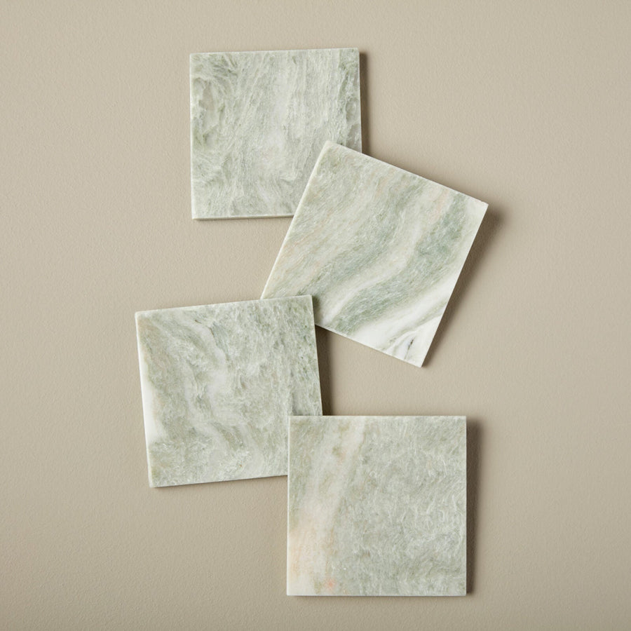 Lady Onyx Square Coasters, Set of 4 - Tea + Linen