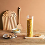Large Bamboo and Glass Storage Canister - Tea + Linen
