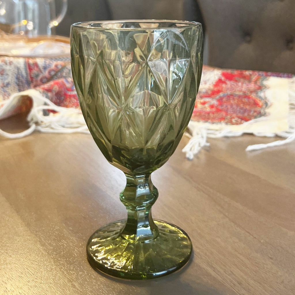 Large Diamond Water Goblets - Tea + Linen