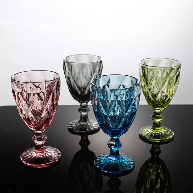 Large Diamond Water Goblets - Tea + Linen