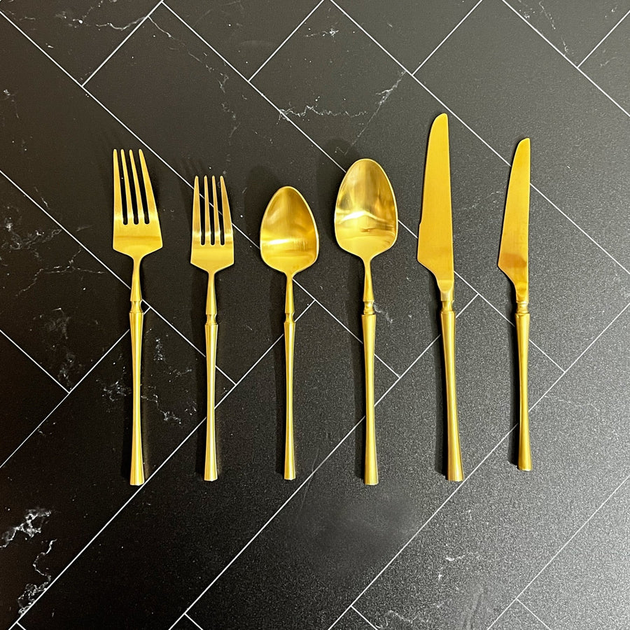 Laurel Flatware Set - Gold - Tea + Linen