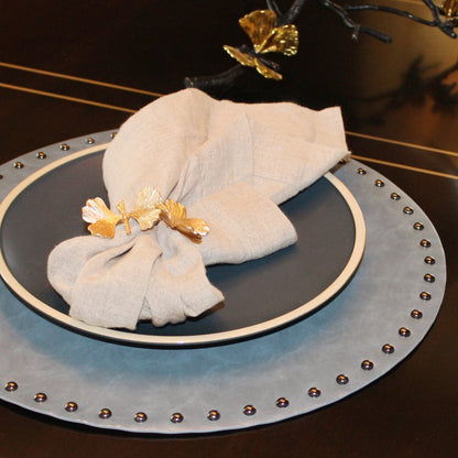 Leather Placemat with Rivets - Set of 4 - Tea + Linen