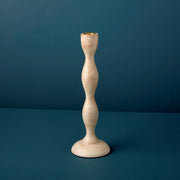 Mango Wood Pillar Candle Holder, Tall - Tea + Linen