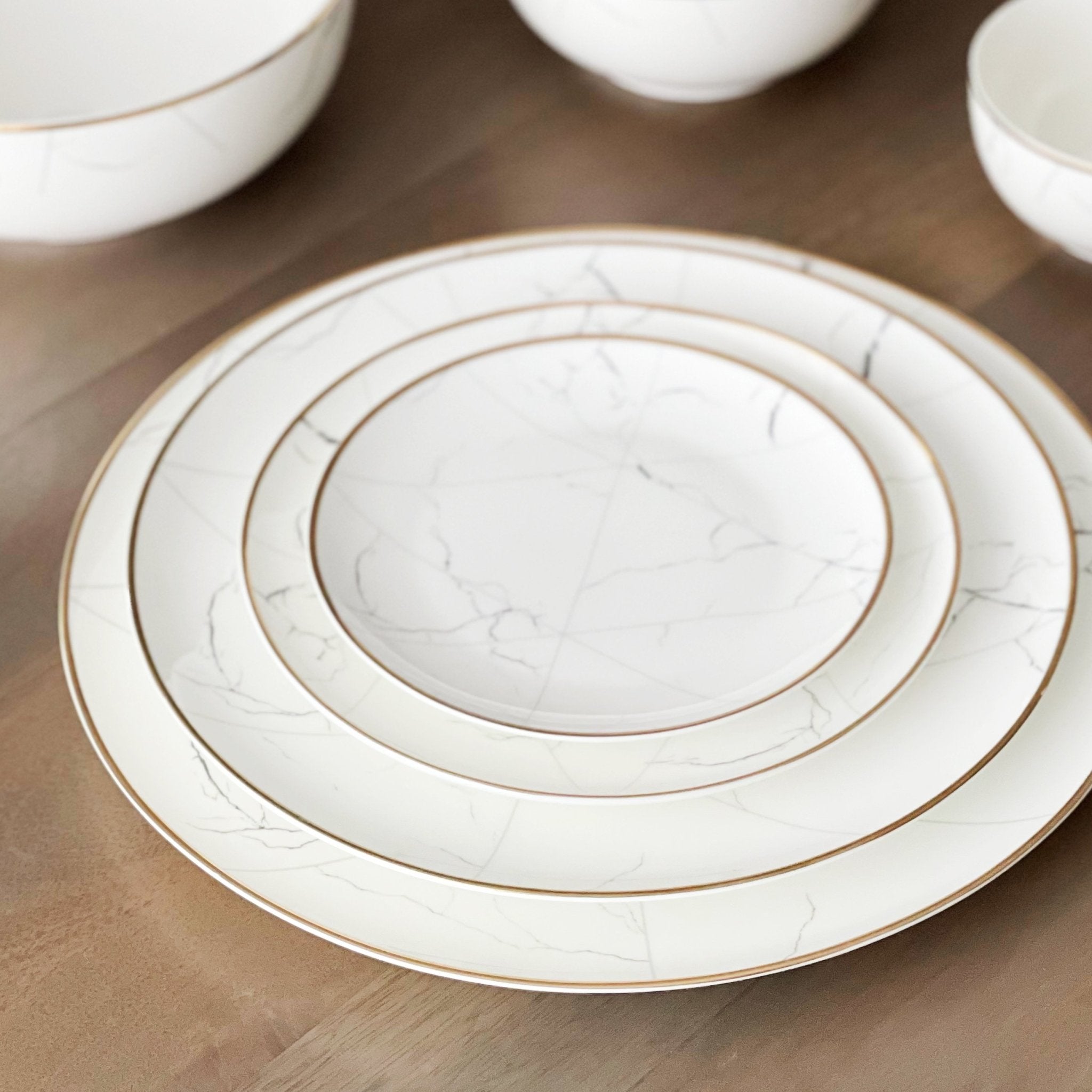Marble 12&quot; Charger Plate - Tea + Linen