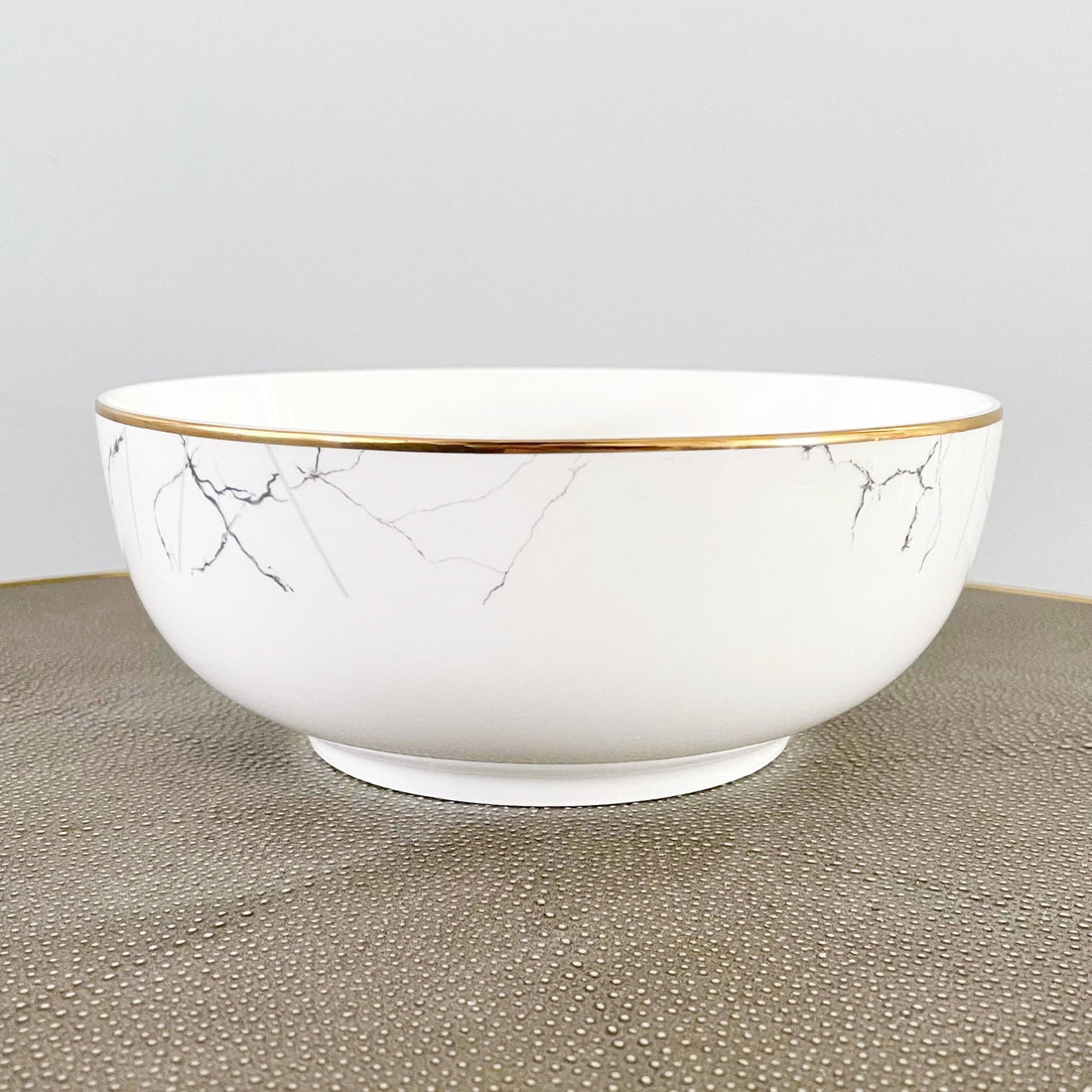Marble and Gold Rim Serving Bowl - Tea + Linen