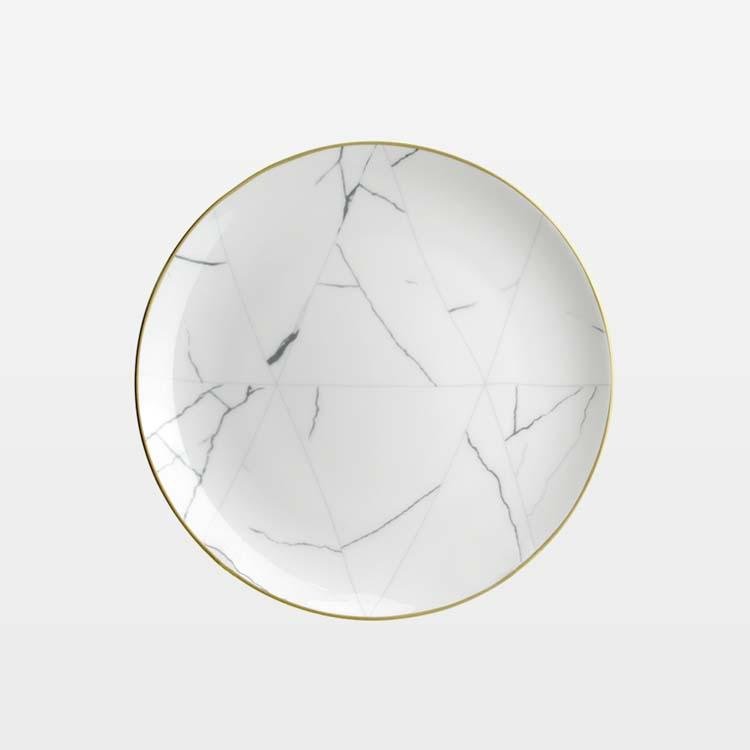 Marble & Gold Rim Dinnerware Set - Tea + Linen